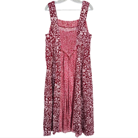 TRUE CRAFT Burgundy and White Floral Sleeveless Dress Size XL - Picture 2 of 8